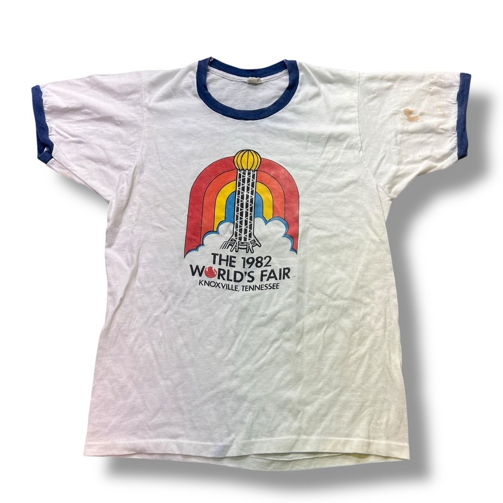 Vintage 80s Sportswear 1982 Worlds Fair Knoxville TN Ringer T-Shirt Mens M White